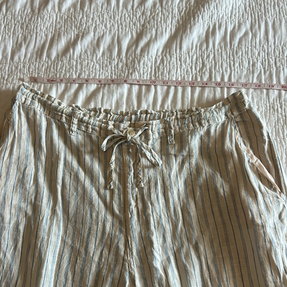 CP SHADES Riley Linen Blue Striped Loose Drawstring Pants Women’s XL - Picture 9 of 11